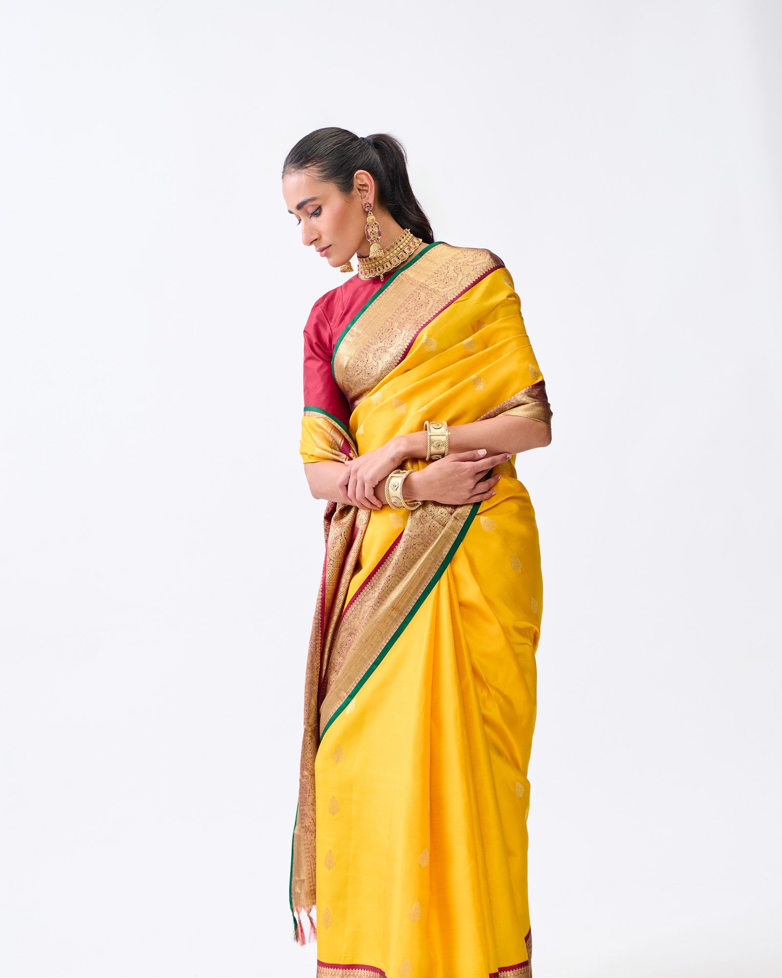 Yellow Kanchivaram Silk Saree