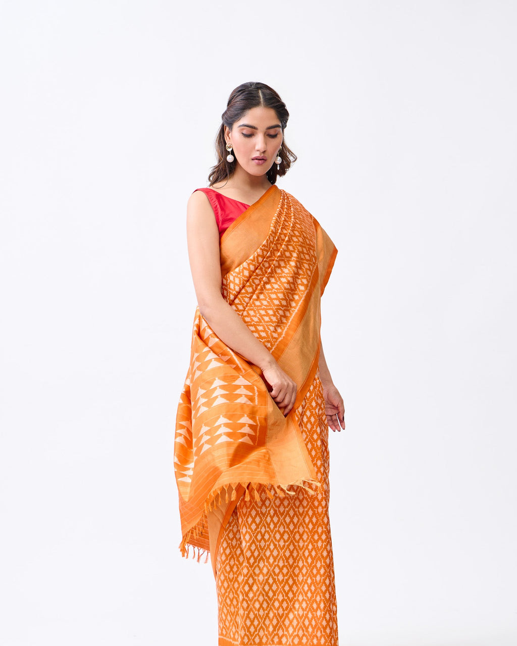 Orange Patola Silk Saree