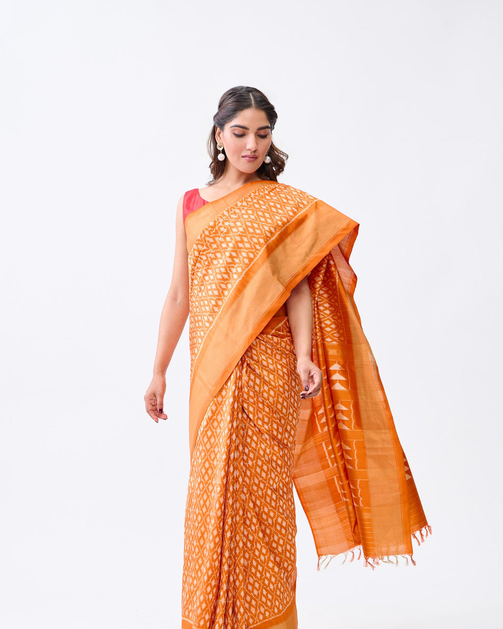 Orange Patola Silk Saree