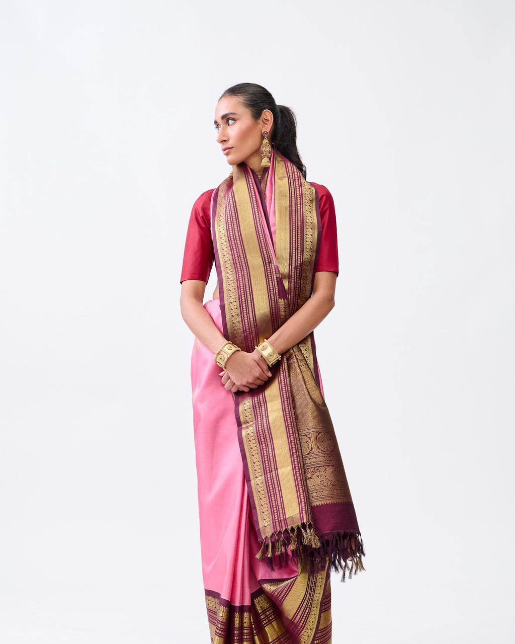 Pink Kanchivaram Silk Saree