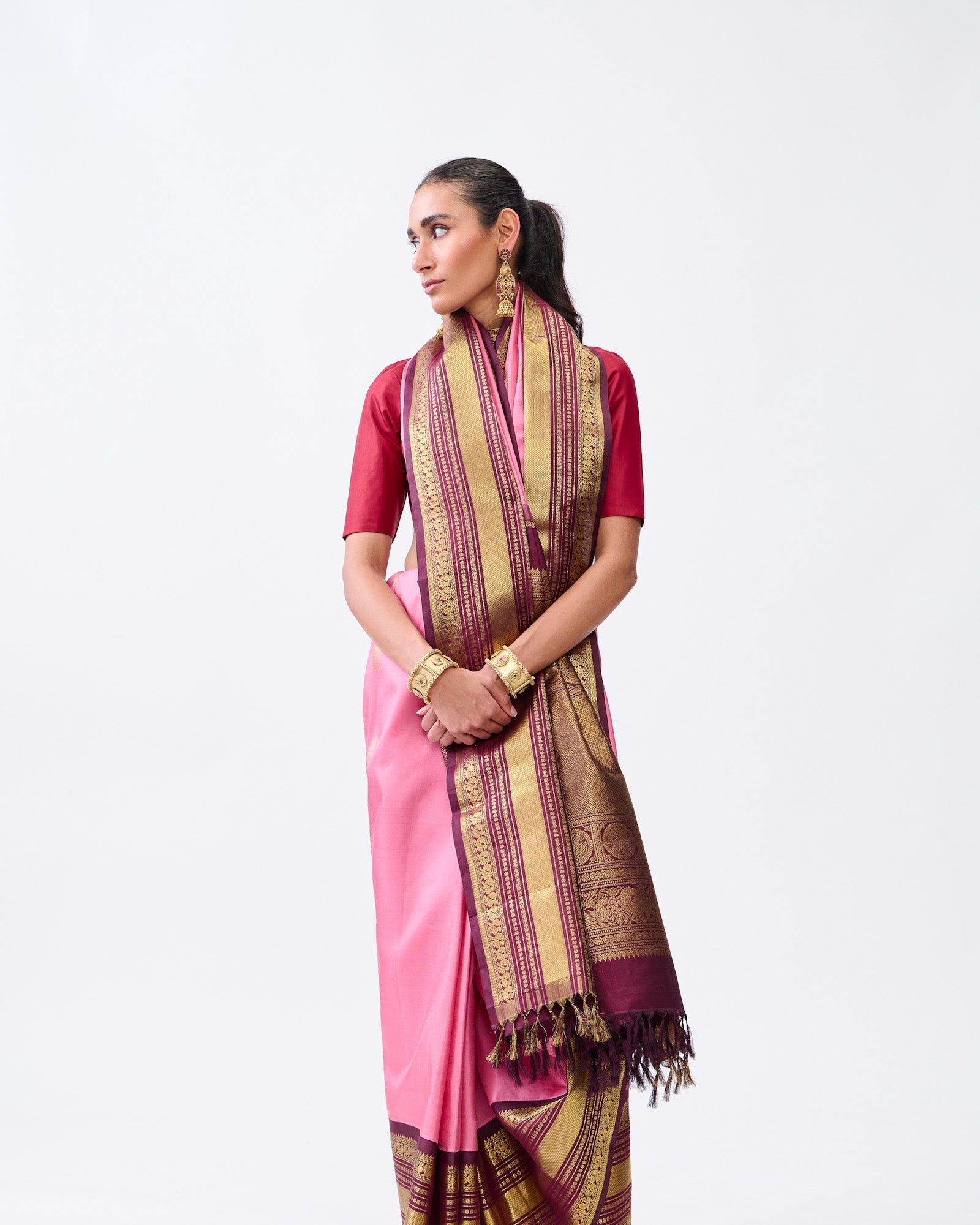 Pink Kanchivaram Silk Saree