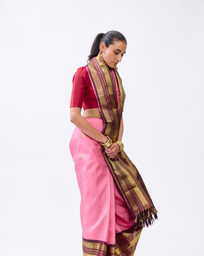 Pink Kanchivaram Silk Saree