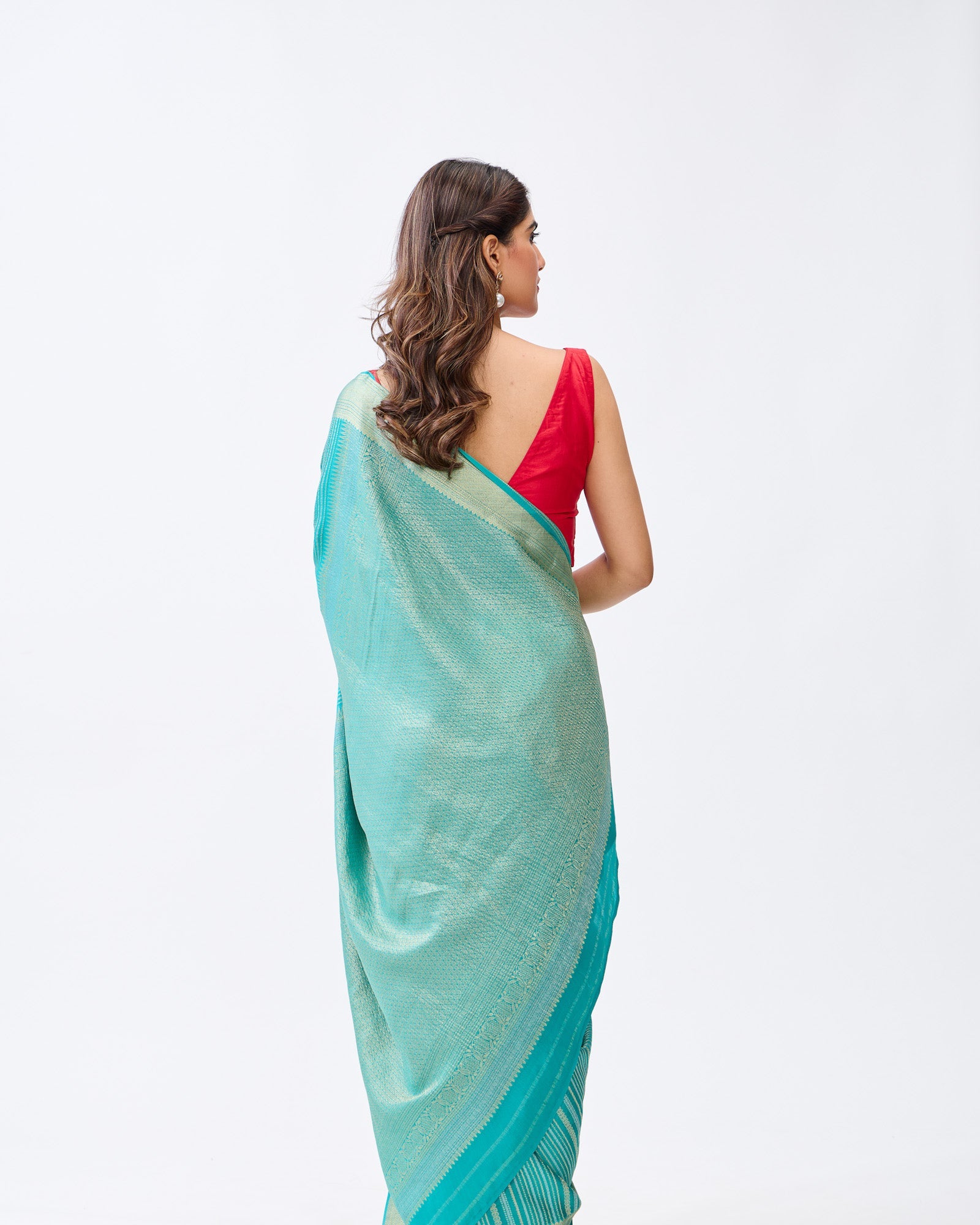 Blue Mysore Crepe Silk Saree