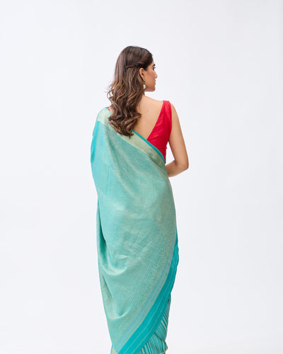 Blue Mysore Crepe Silk Saree
