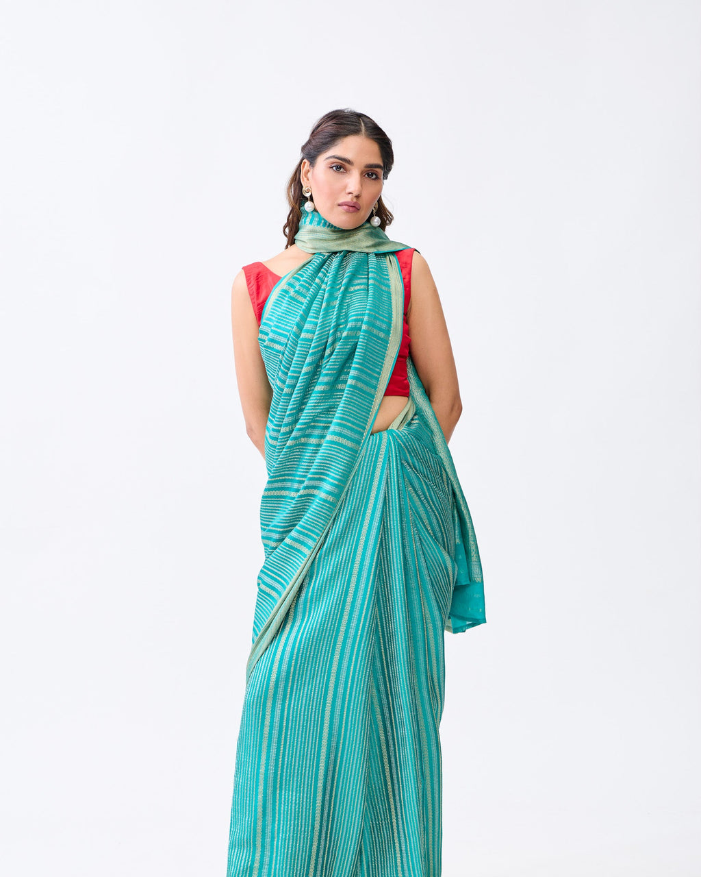 Blue Mysore Crepe Silk Saree