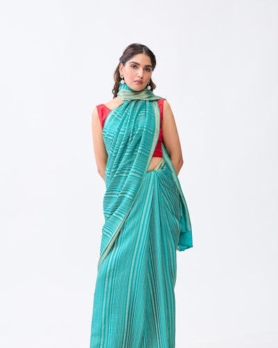 Blue Mysore Crepe Silk Saree
