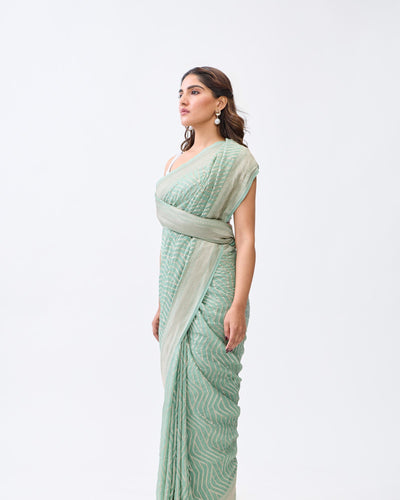 Green Banarasi Georgette Silk Saree