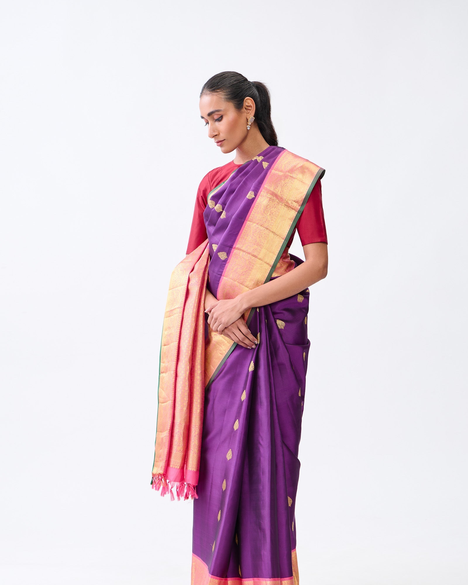 Purple Kanchivaram Silk Saree