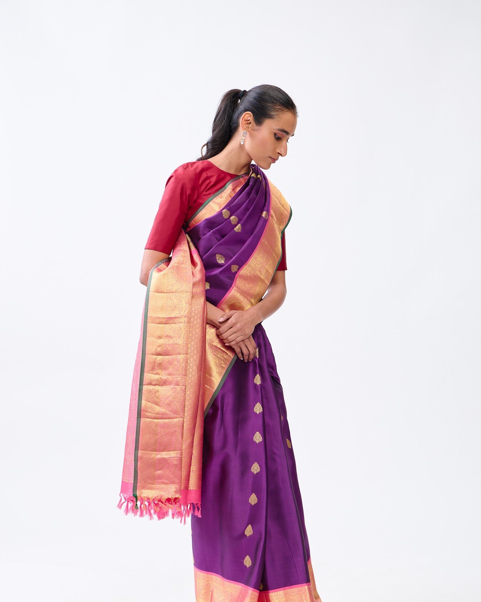 Purple Kanchivaram Silk Saree