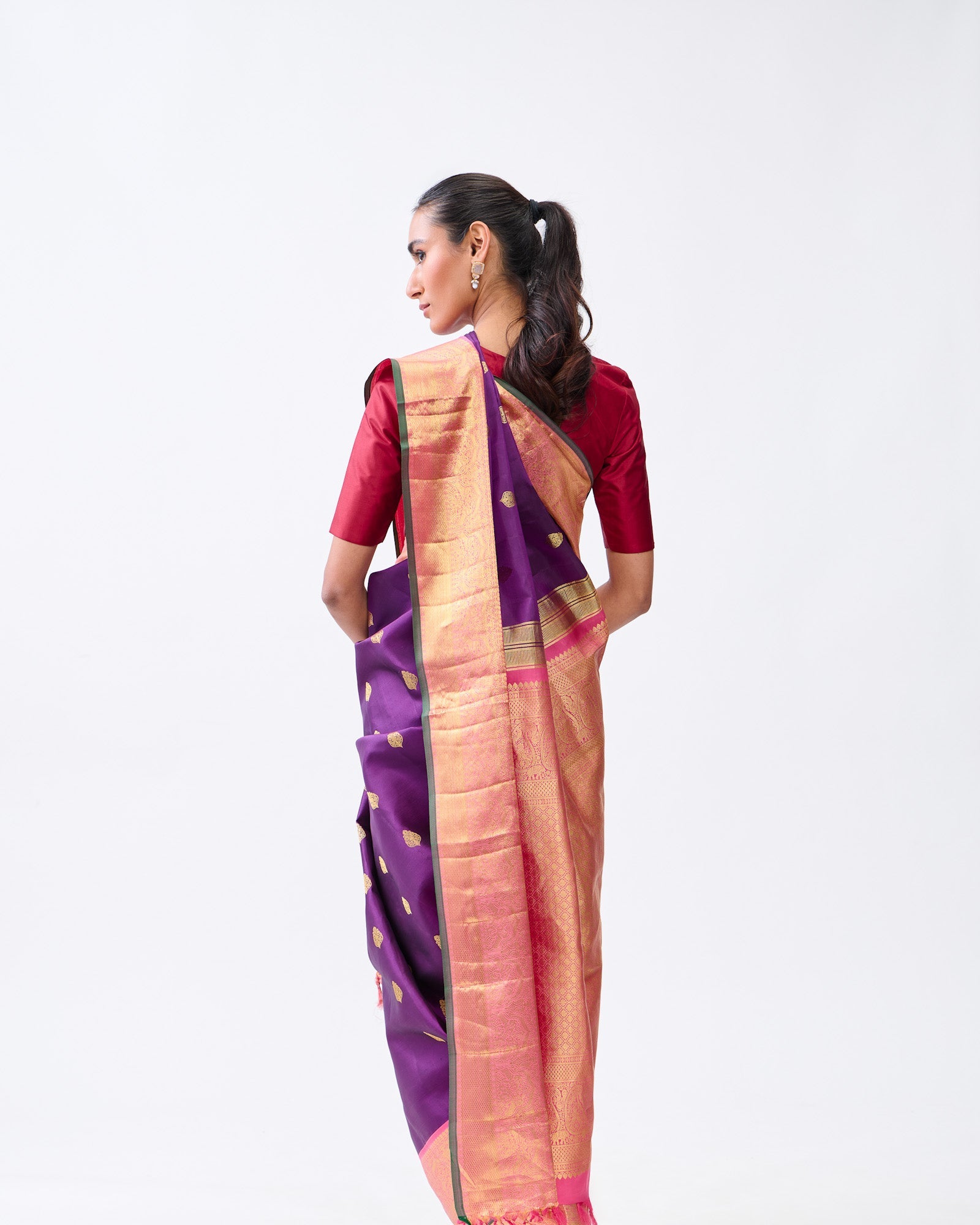 Purple Kanchivaram Silk Saree