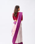 Pink & White Kanchivaram Silk Saree