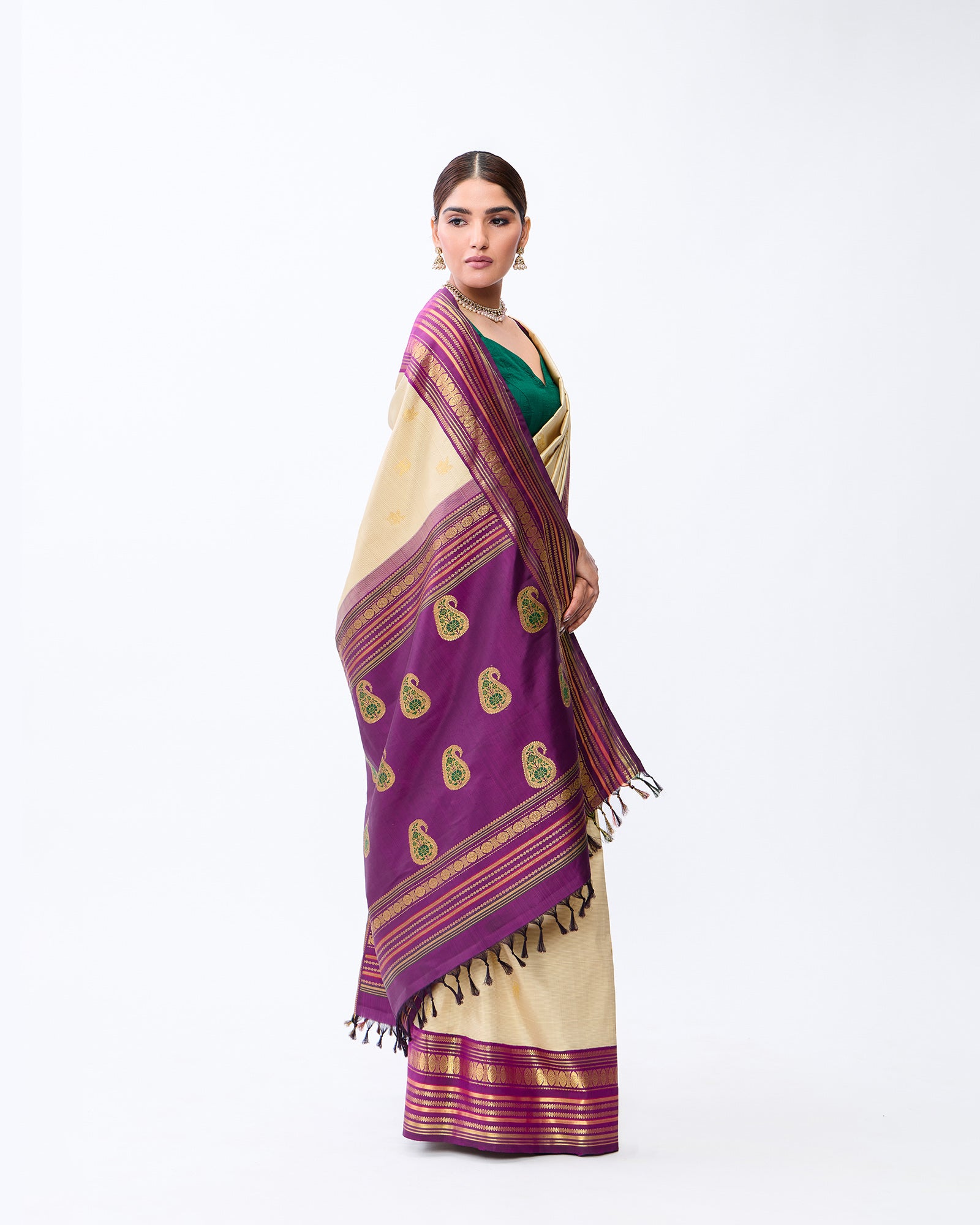 Cream Kanchivaram Silk Saree - 021 of 105