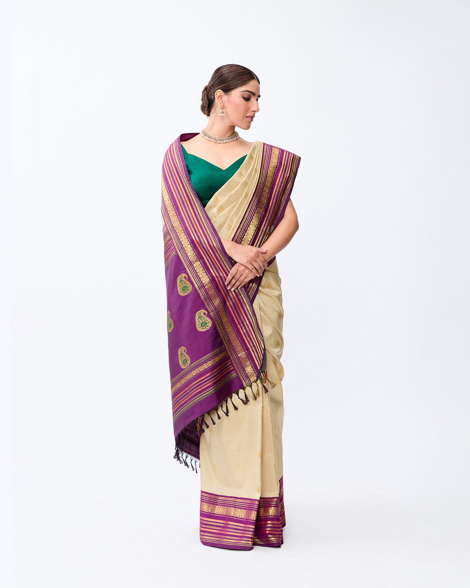 Cream Kanchivaram Silk Saree - 021 of 105
