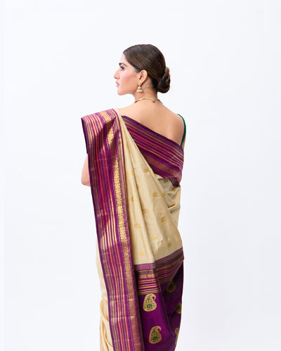 Ivory Kanchivaram Silk Saree - 021 of 105