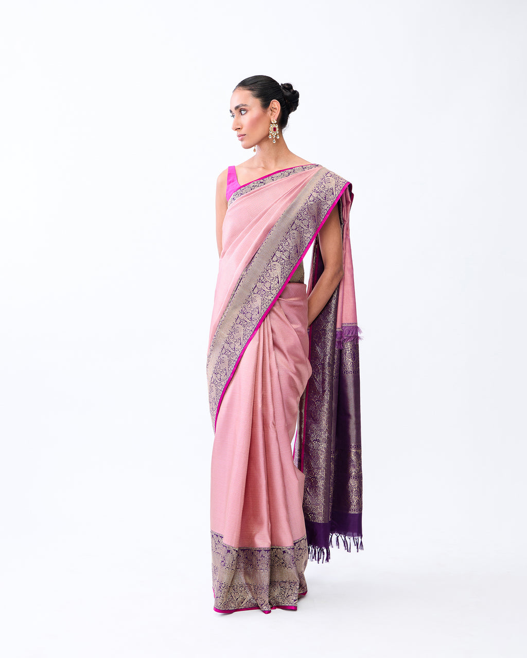 Pink Kanchivaram Silk Saree