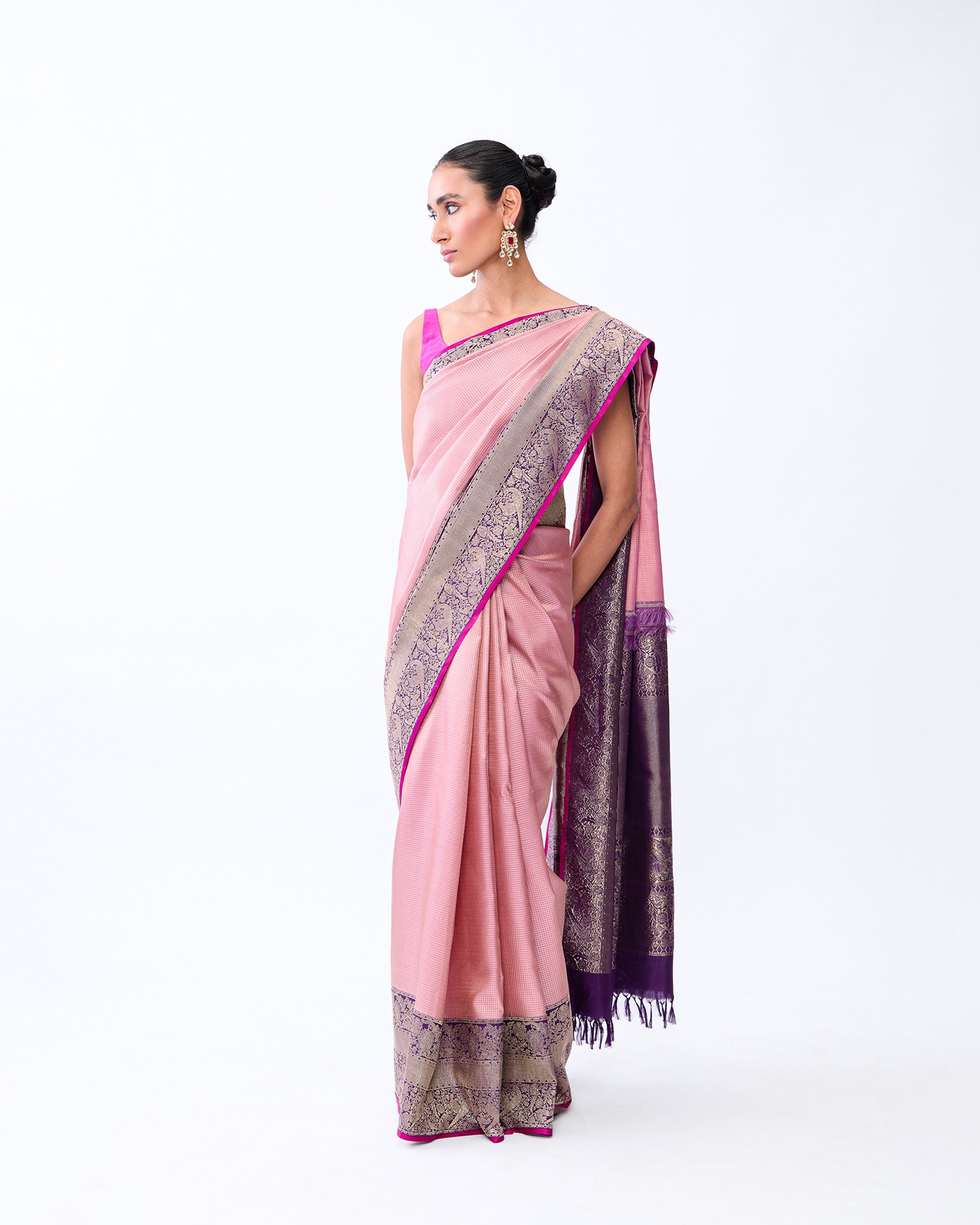 Pink Kanchivaram Silk Saree