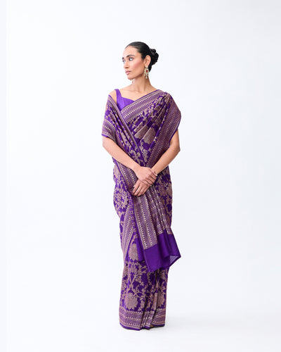 Blue Banarasi Silk Saree