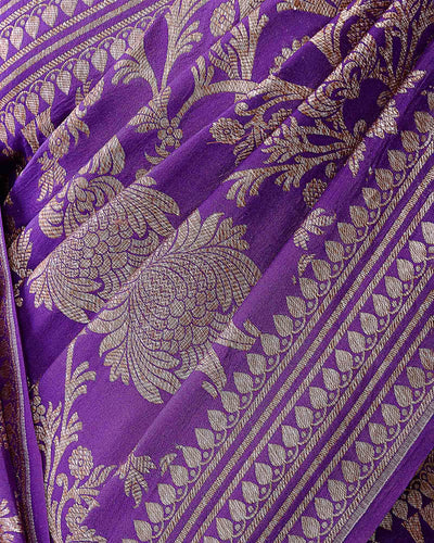 Blue Banarasi Silk Saree