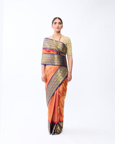 Peach Kanchivaram Silk Saree - 098 of 105