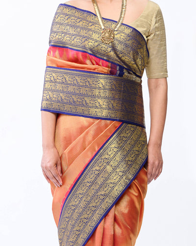 Peach Kanchivaram Silk Saree - 098 of 105