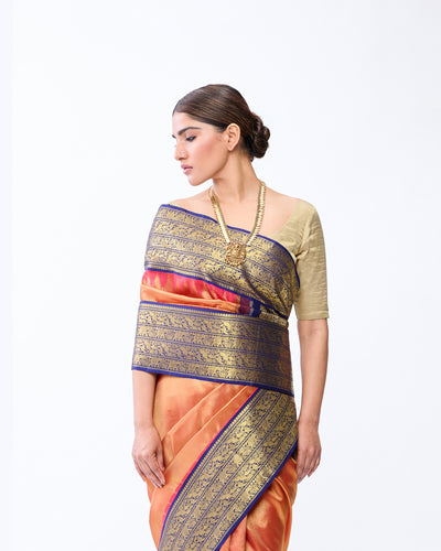 Peach Kanchivaram Silk Saree - 098 of 105