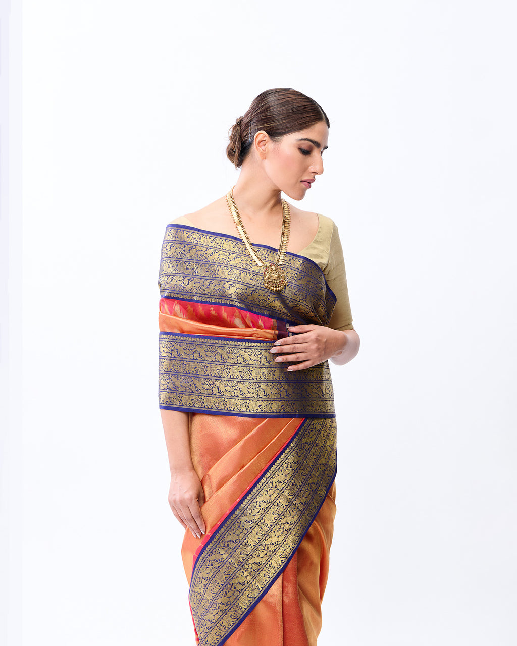 Peach Kanchivaram Silk Saree - 098 of 105