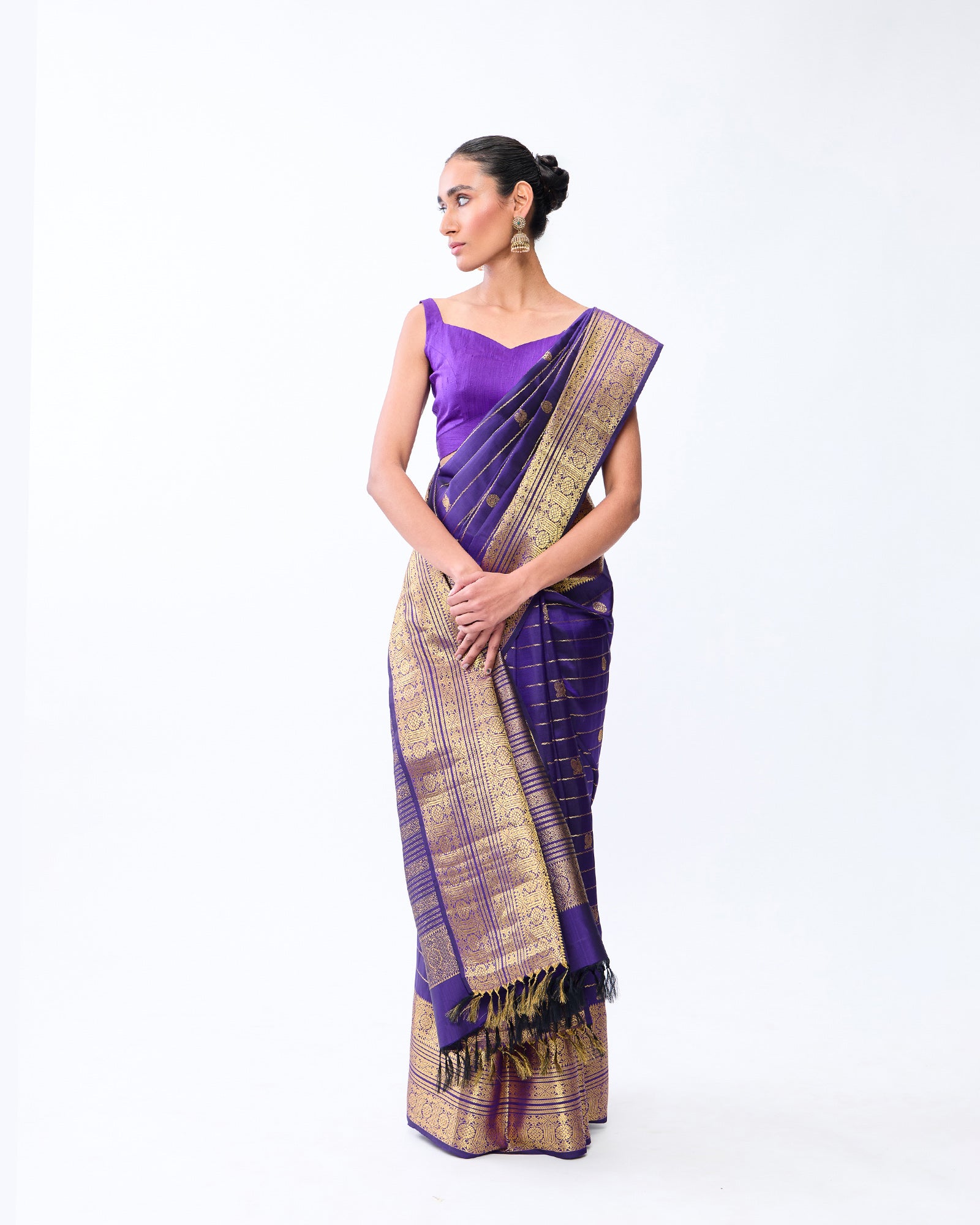 Navy Blue Kanchivaram Silk Saree - 057 of 105