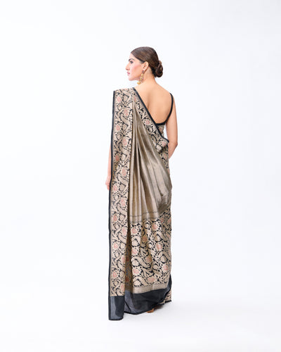 Black Banarasi Silk Saree - 095 of 105