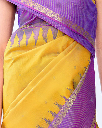 Yellow Kanchivaram Silk Saree