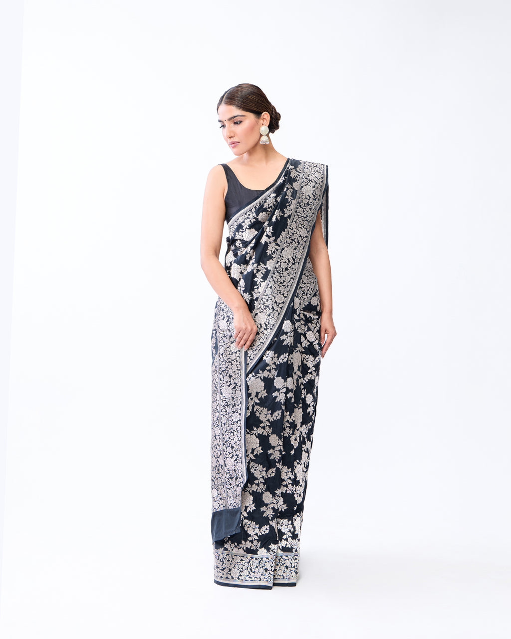Black Banarasi Silk Saree