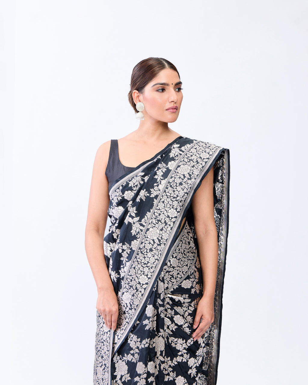 Black Banarasi Silk Saree