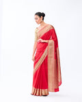 Red Mysore Crepe Silk Saree