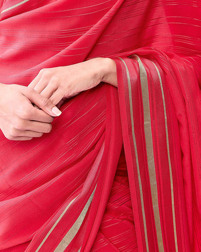 Red Mysore Crepe Silk Saree