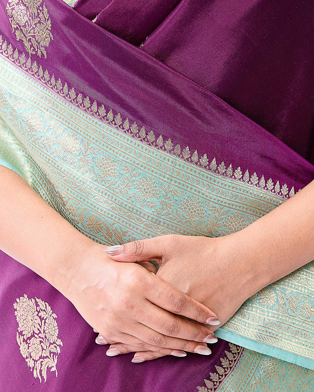 Purple Banarasi Poona Silk Saree