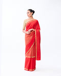 Orange Mysore Crepe Silk Saree
