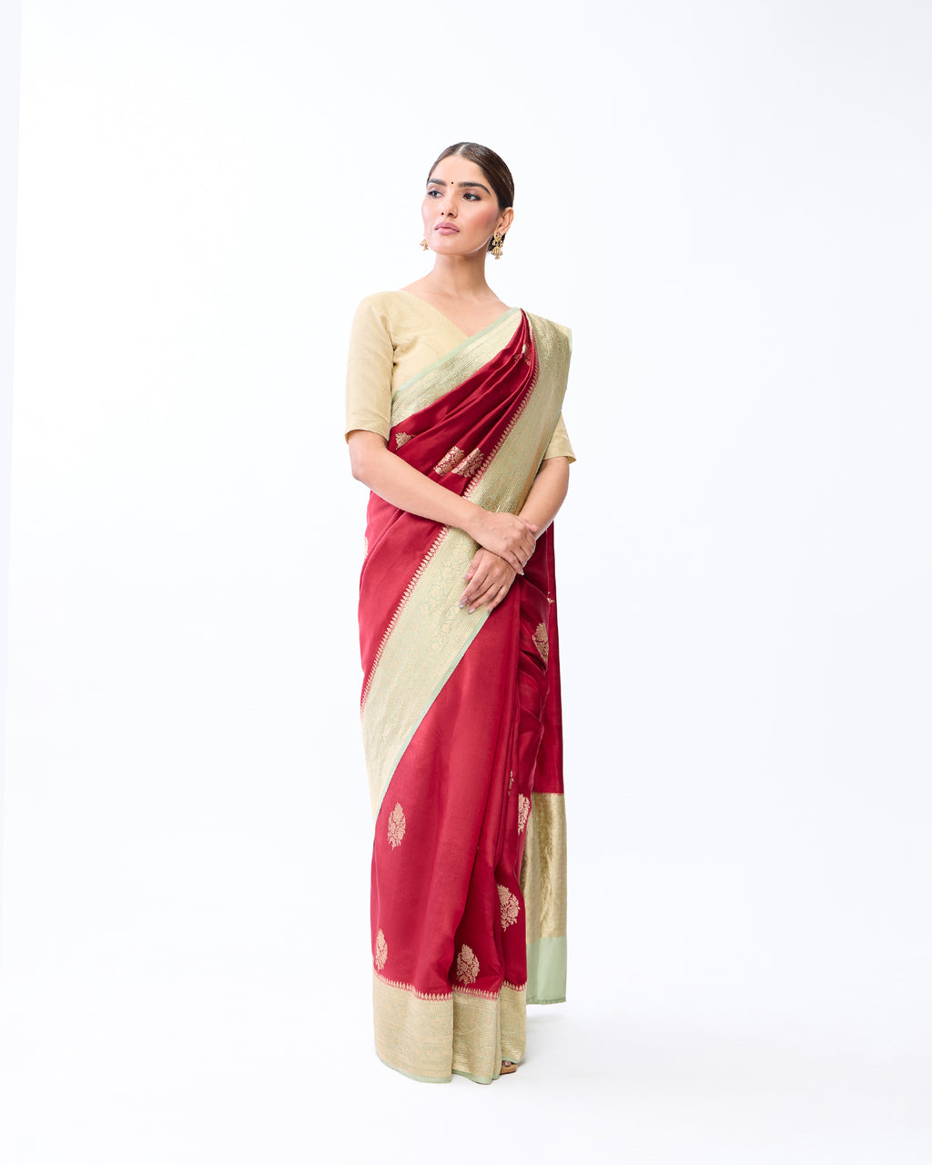 Maroon Banarasi Poona Silk Saree