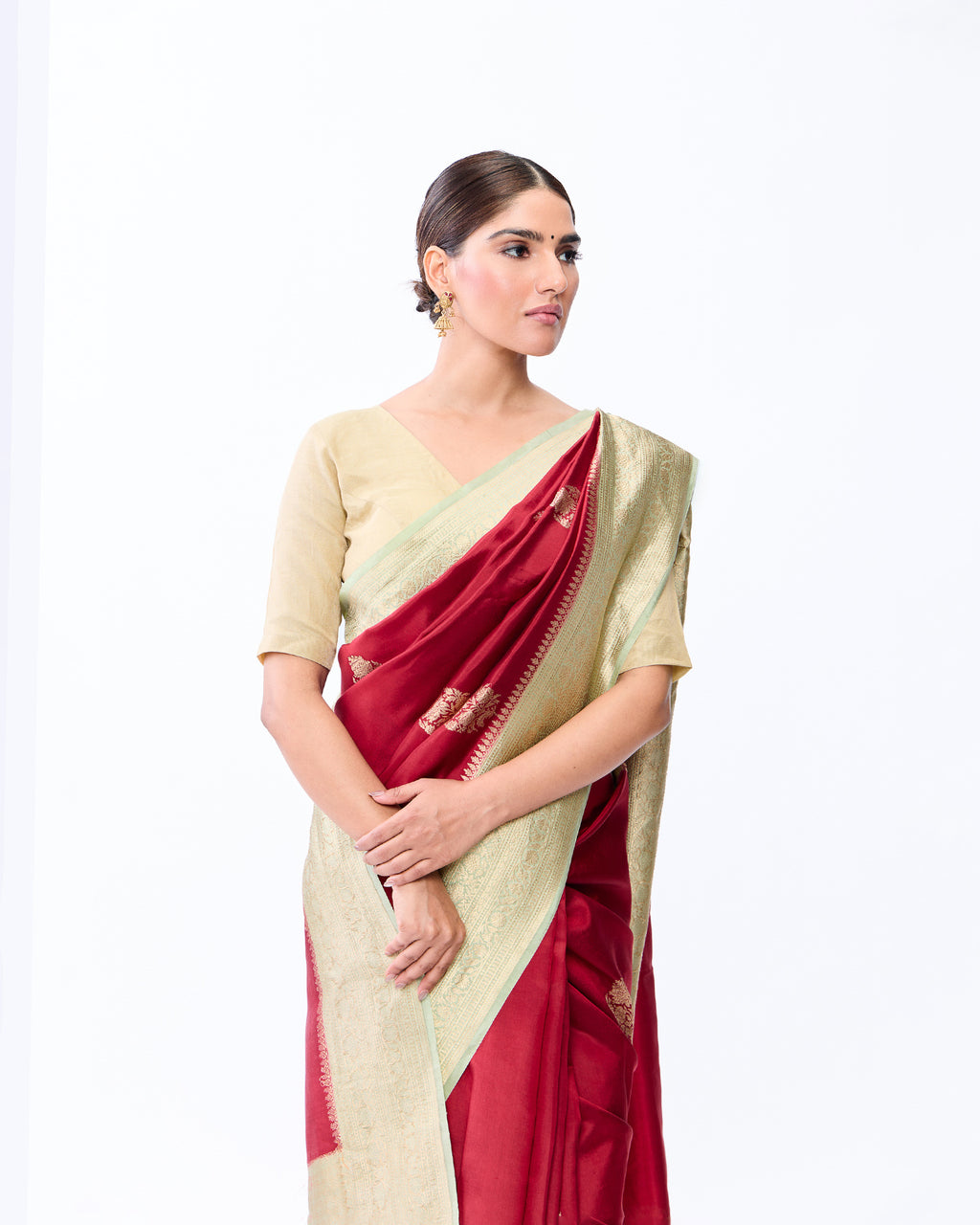 Maroon Banarasi Poona Silk Saree
