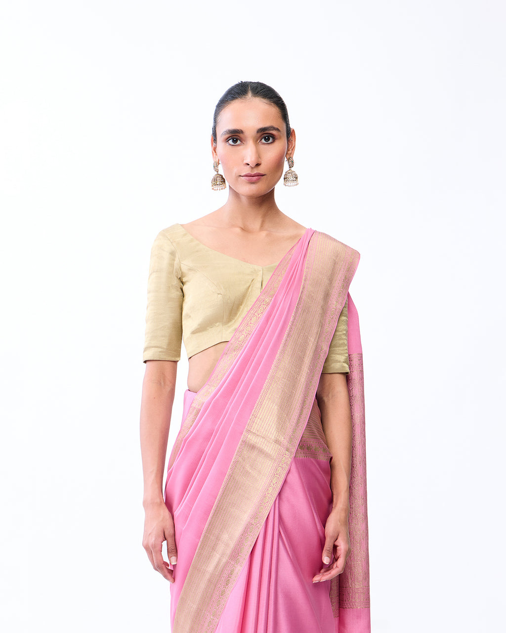 Pink Mysore Crepe Silk Saree
