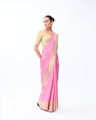 Pink Mysore Crepe Silk Saree