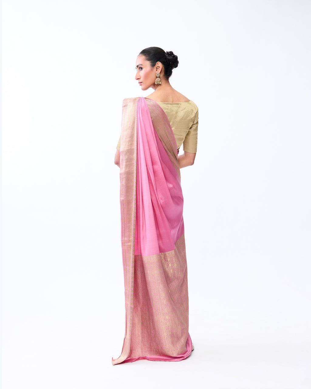 Pink Mysore Crepe Silk Saree