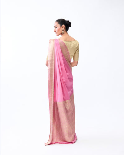 Pink Mysore Crepe Silk Saree