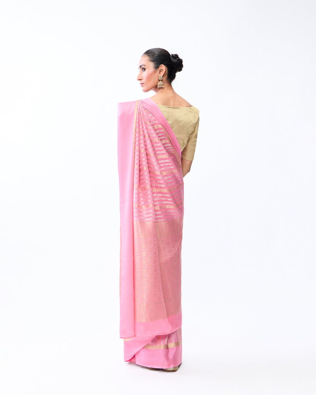 Pink Mysore Crepe Silk Saree