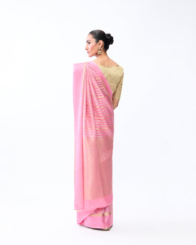 Pink Mysore Crepe Silk Saree