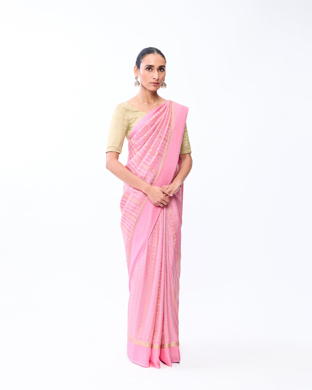 Pink Mysore Crepe Silk Saree