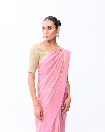 Pink Mysore Crepe Silk Saree