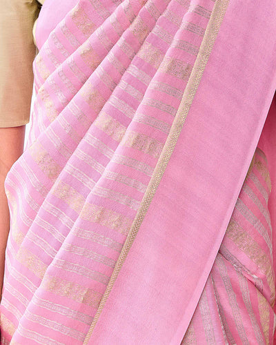 Pink Mysore Crepe Silk Saree