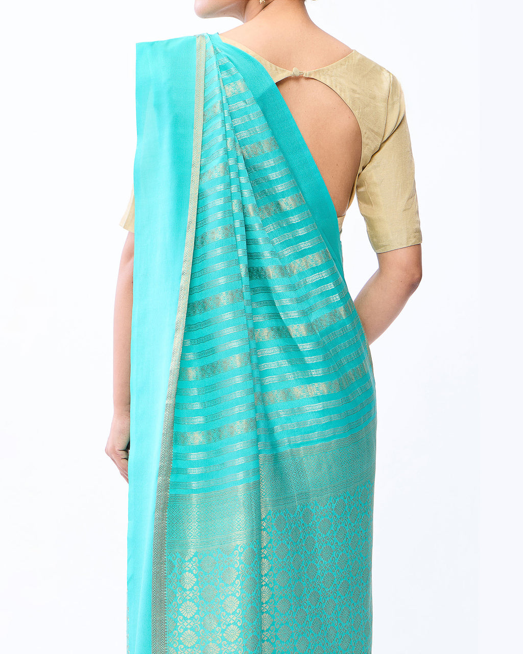 Blue Mysore Crepe Silk Saree
