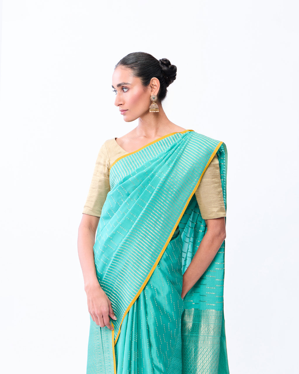 Green Mysore Crepe Silk Saree