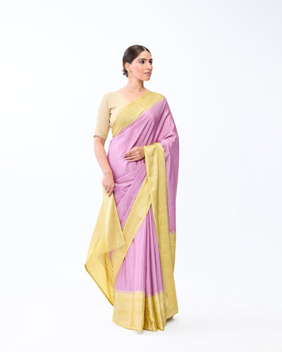 Purple Mysore Crepe Silk Saree