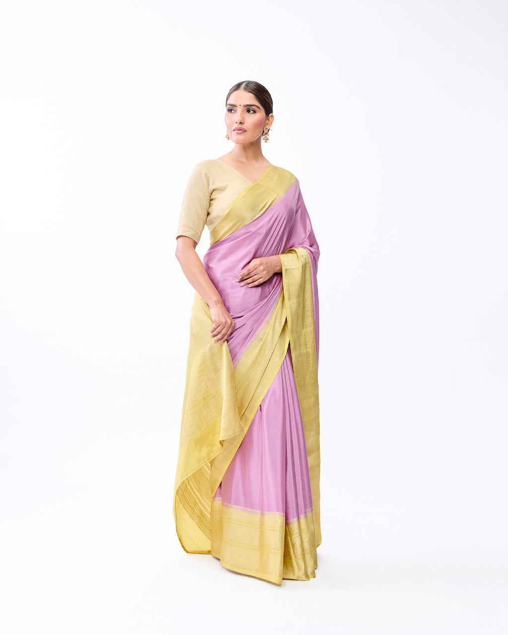 Purple Mysore Crepe Silk Saree